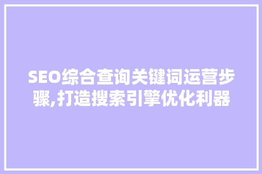 SEO综合查询关键词运营步骤,打造搜索引擎优化利器