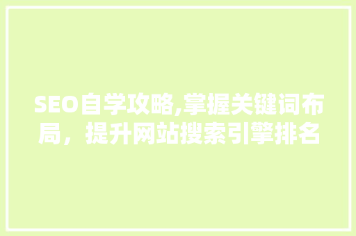 SEO自学攻略,掌握关键词布局，提升网站搜索引擎排名  第1张