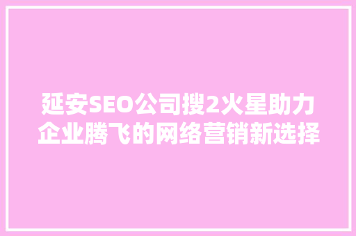 延安SEO公司搜2火星助力企业腾飞的网络营销新选择