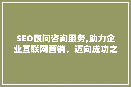 SEO顾问咨询服务,助力企业互联网营销，迈向成功之路