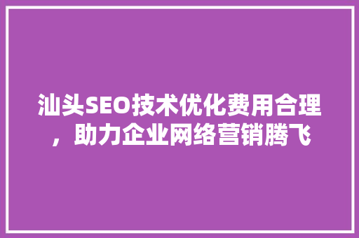 汕头SEO技术优化费用合理，助力企业网络营销腾飞