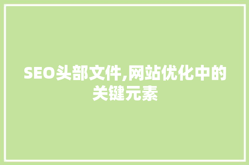 SEO头部文件,网站优化中的关键元素  第1张