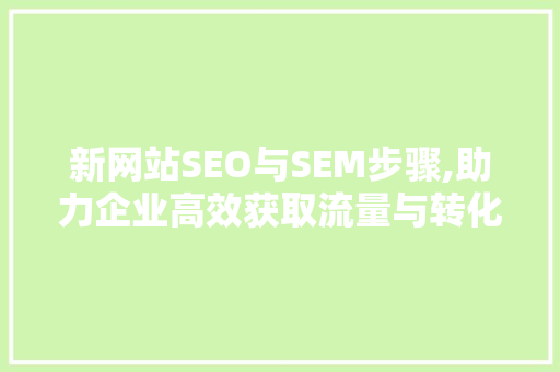 新网站SEO与SEM步骤,助力企业高效获取流量与转化