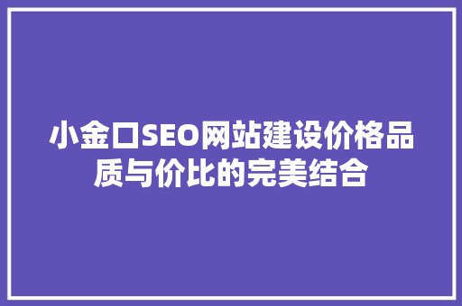 小金口SEO网站建设价格品质与价比的完美结合
