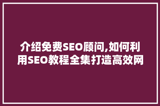 介绍免费SEO顾问,如何利用SEO教程全集打造高效网站优化步骤