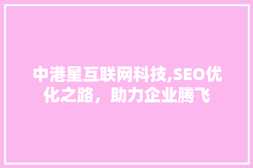 中港星互联网科技,SEO优化之路，助力企业腾飞