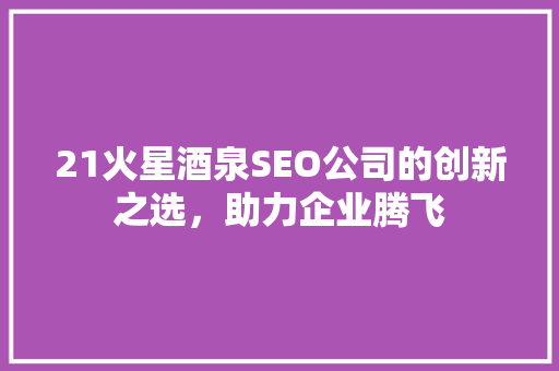 21火星酒泉SEO公司的创新之选，助力企业腾飞