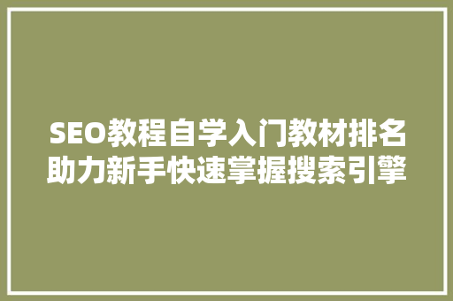 SEO教程自学入门教材排名助力新手快速掌握搜索引擎优化方法
