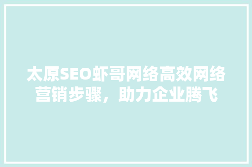 太原SEO虾哥网络高效网络营销步骤，助力企业腾飞