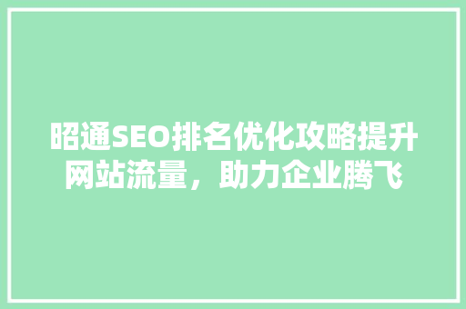 昭通SEO排名优化攻略提升网站流量，助力企业腾飞