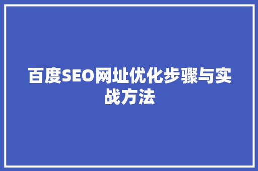 百度SEO网址优化步骤与实战方法