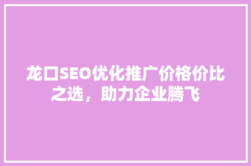 龙口SEO优化推广价格价比之选，助力企业腾飞