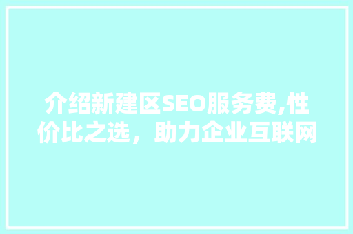介绍新建区SEO服务费,性价比之选，助力企业互联网营销
