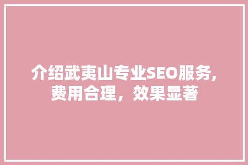介绍武夷山专业SEO服务,费用合理，效果显著  第1张