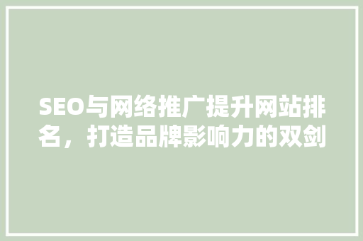 SEO与网络推广提升网站排名，打造品牌影响力的双剑合璧