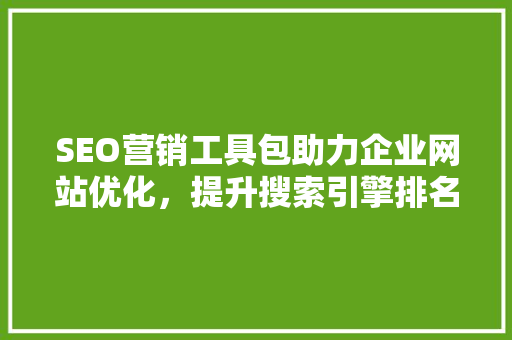 SEO营销工具包助力企业网站优化，提升搜索引擎排名  第1张