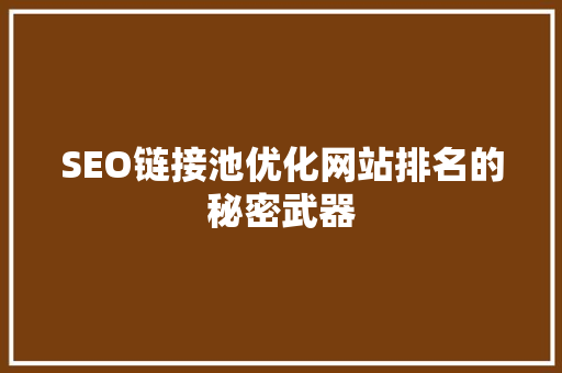 SEO链接池优化网站排名的秘密武器
