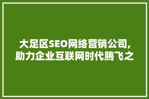 大足区SEO网络营销公司,助力企业互联网时代腾飞之路