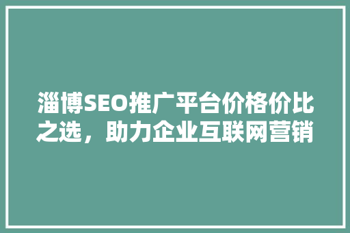 淄博SEO推广平台价格价比之选，助力企业互联网营销