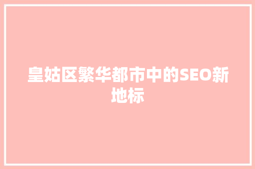 皇姑区繁华都市中的SEO新地标