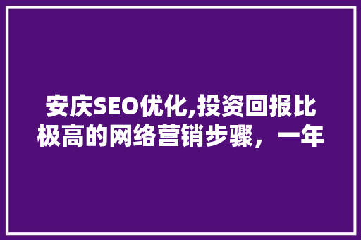 安庆SEO优化,投资回报比极高的网络营销步骤，一年费用介绍  第1张