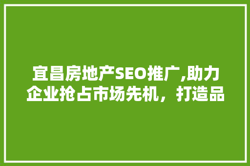 宜昌房地产SEO推广,助力企业抢占市场先机，打造品牌影响力