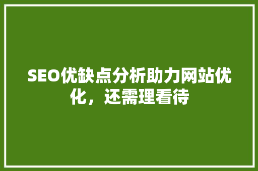 SEO优缺点分析助力网站优化，还需理看待