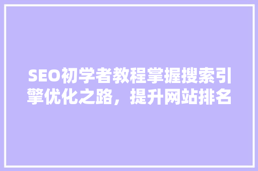SEO初学者教程掌握搜索引擎优化之路，提升网站排名