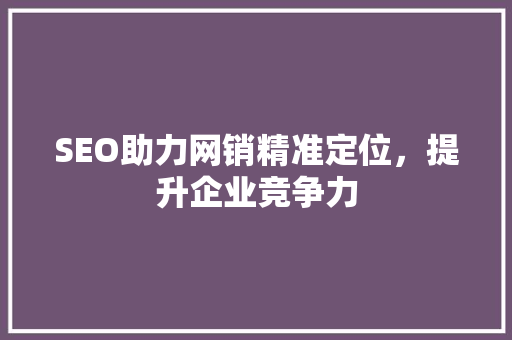 SEO助力网销精准定位，提升企业竞争力