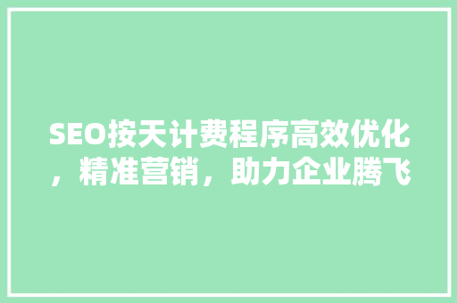 SEO按天计费程序高效优化，精准营销，助力企业腾飞