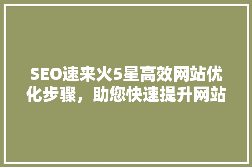 SEO速来火5星高效网站优化步骤，助您快速提升网站排名