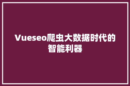 Vueseo爬虫大数据时代的智能利器  第1张