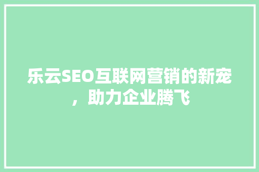 乐云SEO互联网营销的新宠，助力企业腾飞