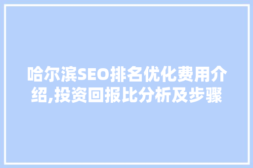 哈尔滨SEO排名优化费用介绍,投资回报比分析及步骤建议
