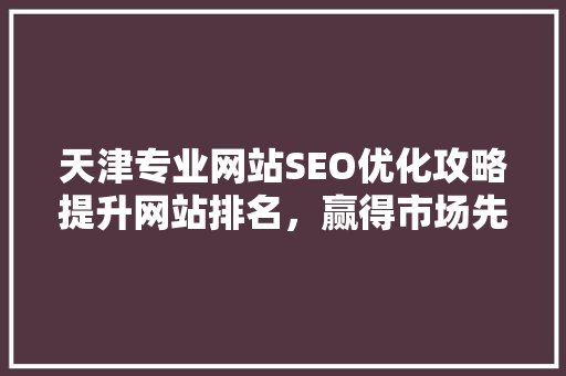 天津专业网站SEO优化攻略提升网站排名，赢得市场先机  第1张