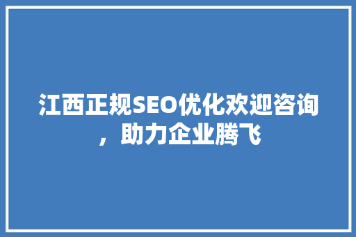 江西正规SEO优化欢迎咨询，助力企业腾飞