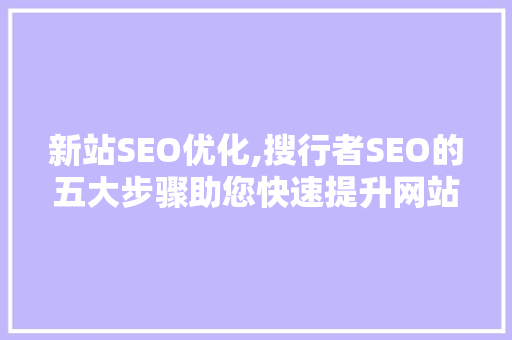 新站SEO优化,搜行者SEO的五大步骤助您快速提升网站排名