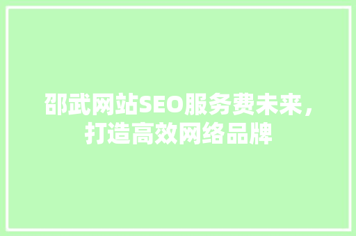 邵武网站SEO服务费未来，打造高效网络品牌