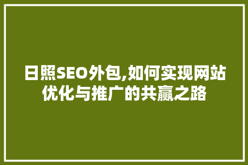 日照SEO外包,如何实现网站优化与推广的共赢之路  第1张
