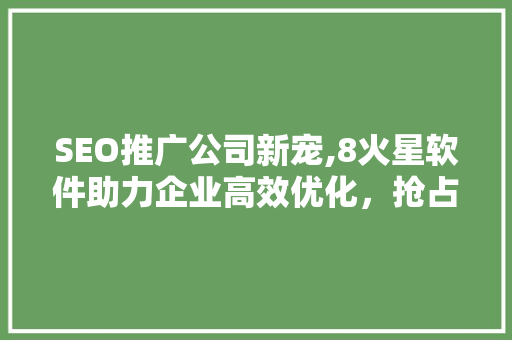 SEO推广公司新宠,8火星软件助力企业高效优化，抢占市场先机