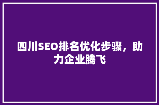 四川SEO排名优化步骤，助力企业腾飞