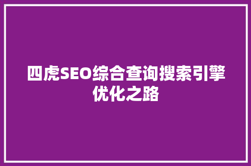 四虎SEO综合查询搜索引擎优化之路