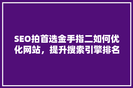 SEO拍首选金手指二如何优化网站，提升搜索引擎排名