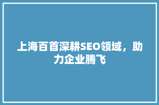 上海百首深耕SEO领域，助力企业腾飞