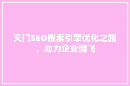 天门SEO搜索引擎优化之路，助力企业腾飞