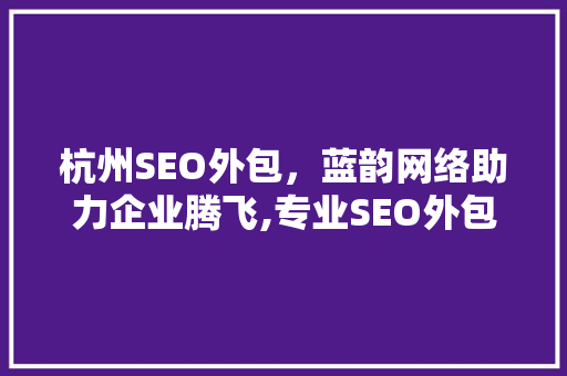 杭州SEO外包，蓝韵网络助力企业腾飞,专业SEO外包服务的优势与价值