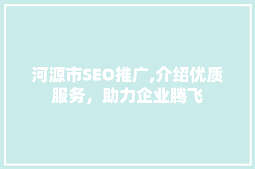 河源市SEO推广,介绍优质服务，助力企业腾飞