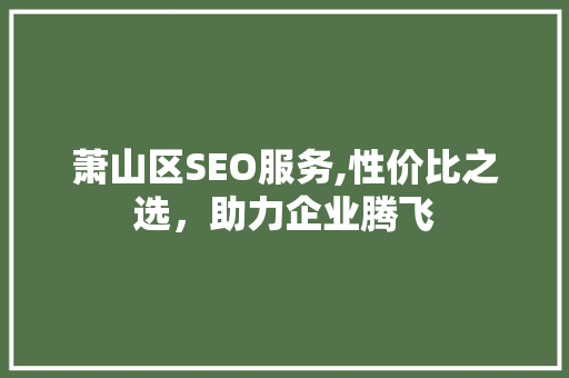 萧山区SEO服务,性价比之选，助力企业腾飞