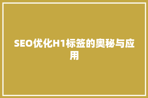 SEO优化H1标签的奥秘与应用