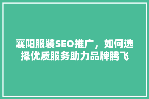 襄阳服装SEO推广，如何选择优质服务助力品牌腾飞